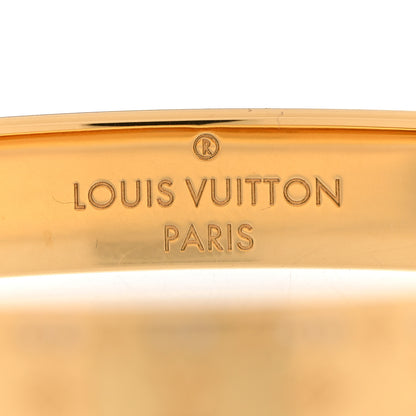 Louis Vuitton Brass Crystal Monogram Nanogram Strass Cuff M Gold 4 of 6