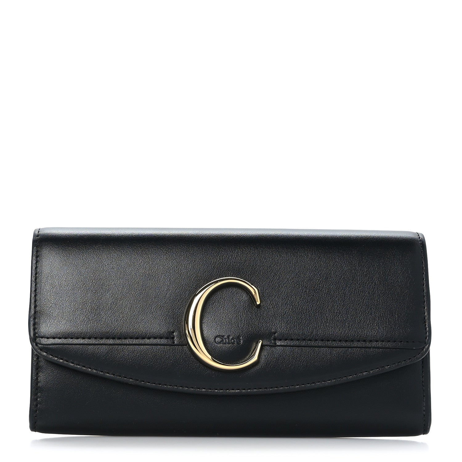 Chloe Calfskin Long Flap C Wallet Black 1 of 7