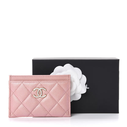Chanel Iridescent Caviar Quilted Card Holder Rose Pink 8 of 8