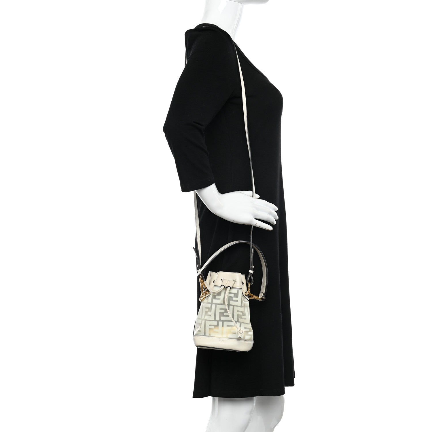 Fendi TPU FF Vitello Grace F is Fendi Mini Mon Tresor Bucket Bag White 2 of 9