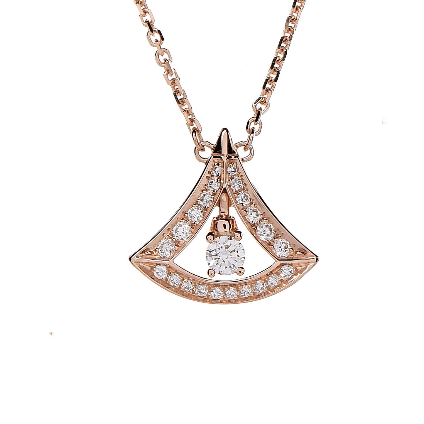 18K Rose Gold Diamond Divas' Dream Openwork Pave Pendant Necklace