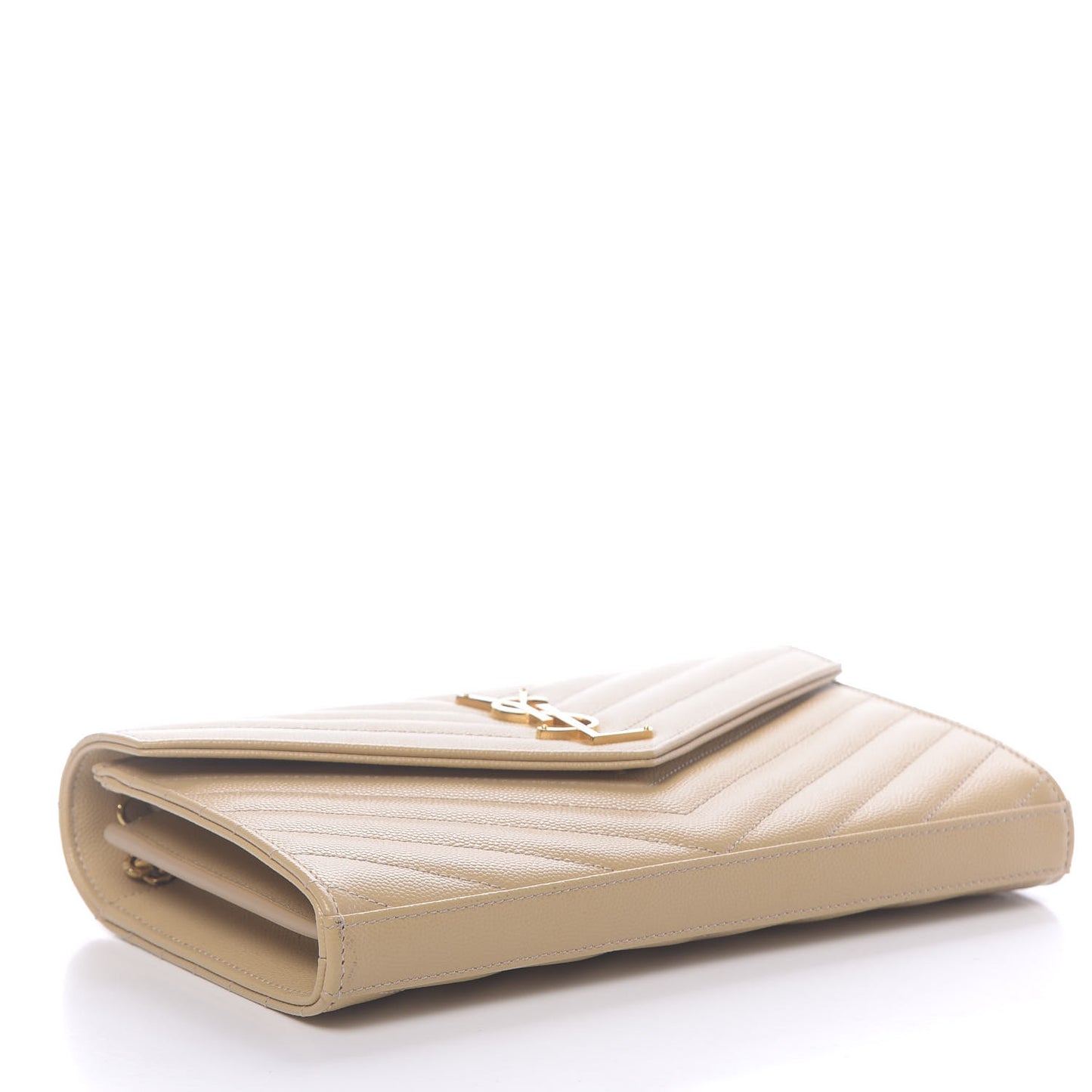 Grain De Poudre Matelasse Chevron Monogram Chain Wallet Nude Powder