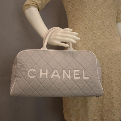 Chanel Stretch Canvas Boston Light Gray 2 of 8