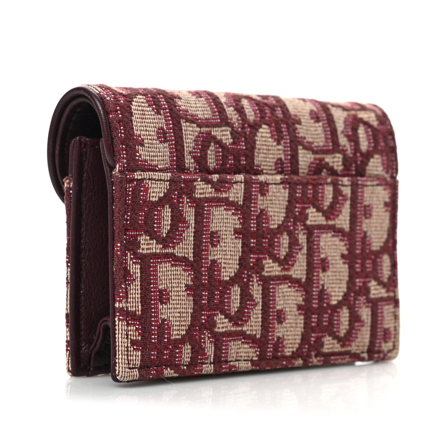 Oblique Saddle Card Holder Bordeaux