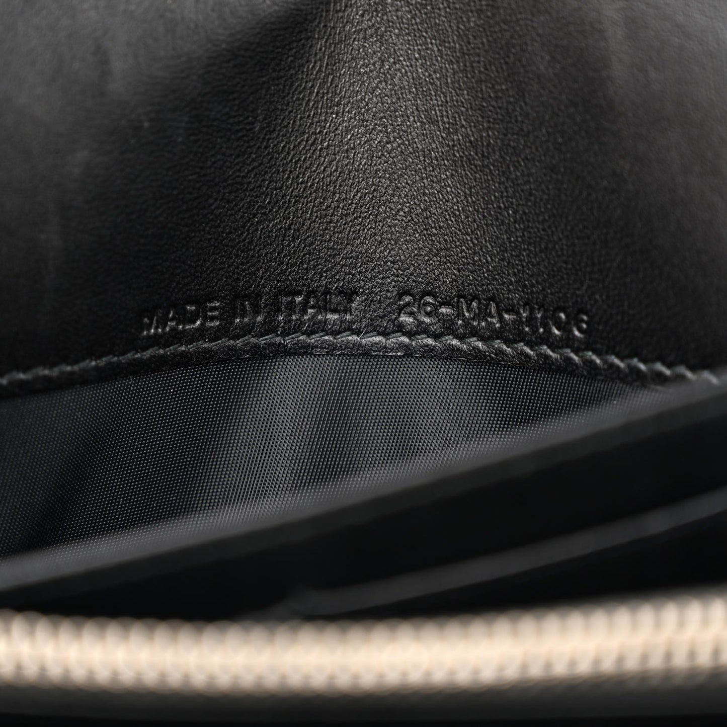 Grained Calfskin Diorama Wallet on Chain Pouch Black