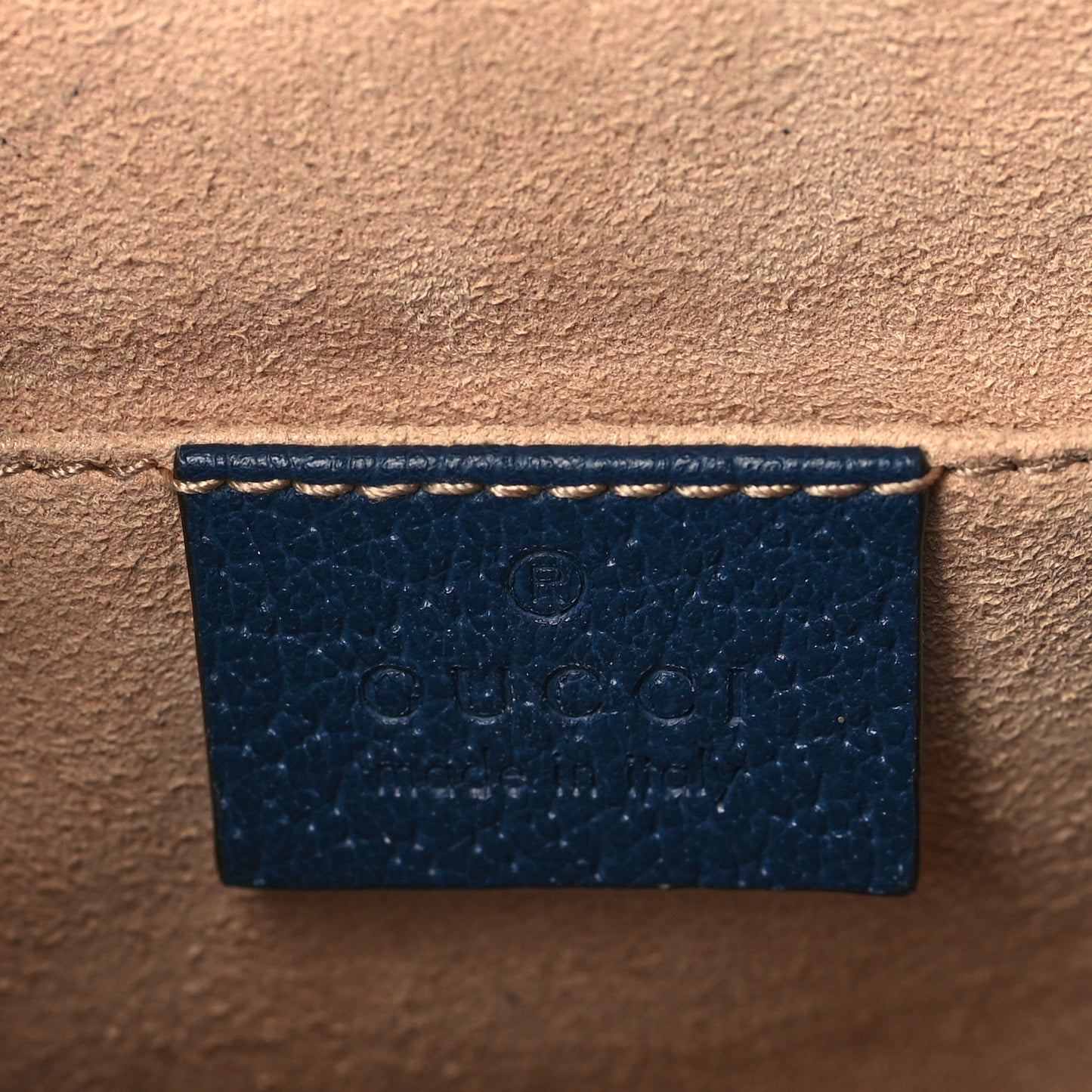 Textured Calfskin Web Small Ophidia Chain Shoulder Bag Blue Agata