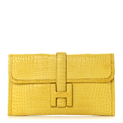 Hermes Matte Alligator Jige Duo Clutch Mimosa 1 of 11