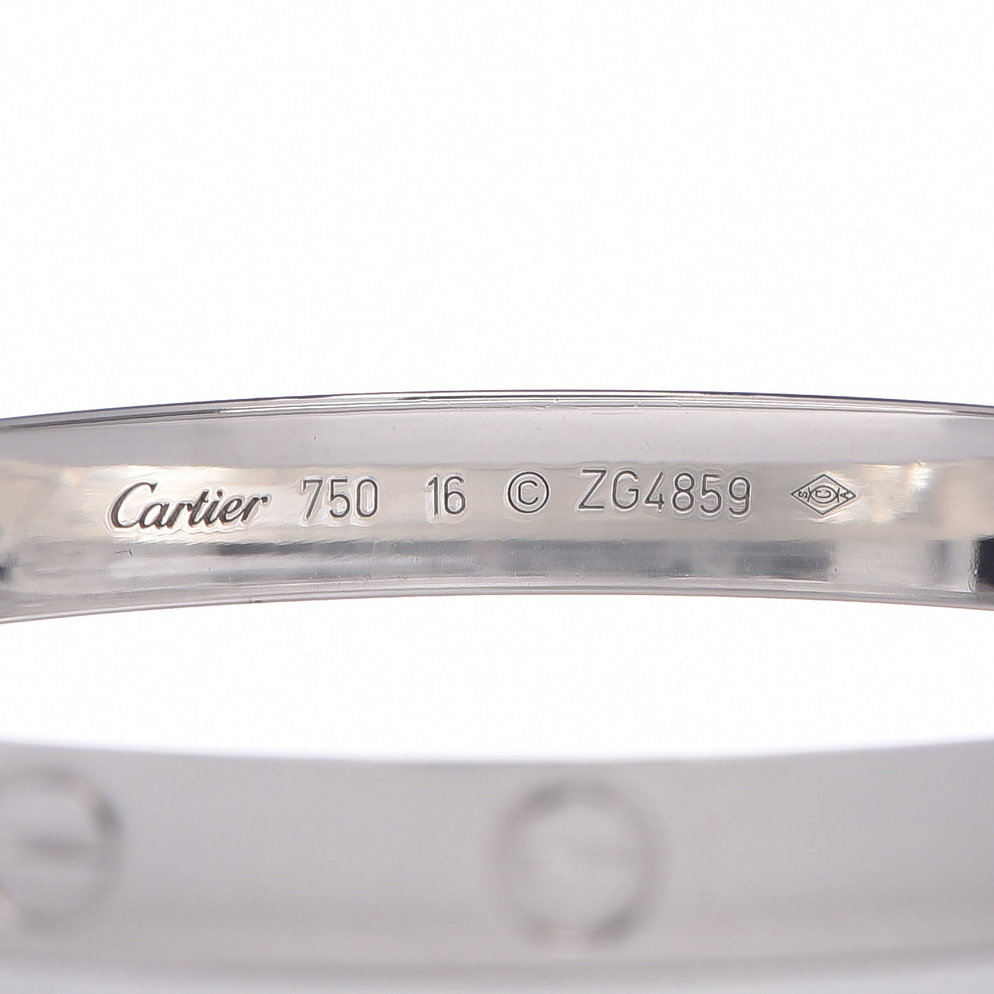 18K White Gold LOVE Bracelet 16
