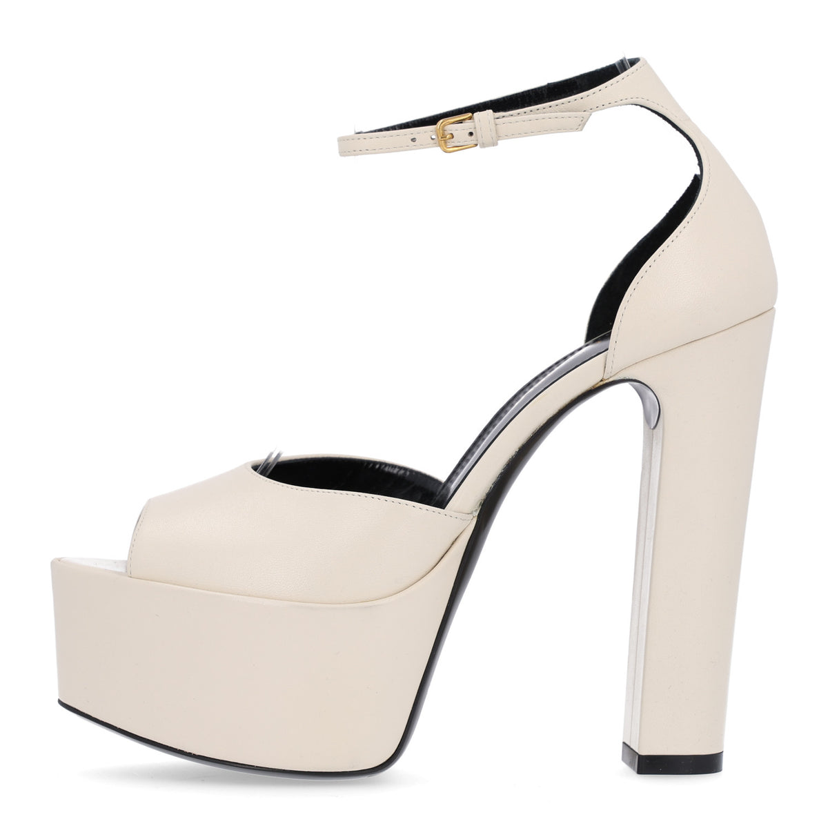 Saint Laurent New Belfagor Jodie 95 Platform Sandal 36.5 Pearl 1 of 11