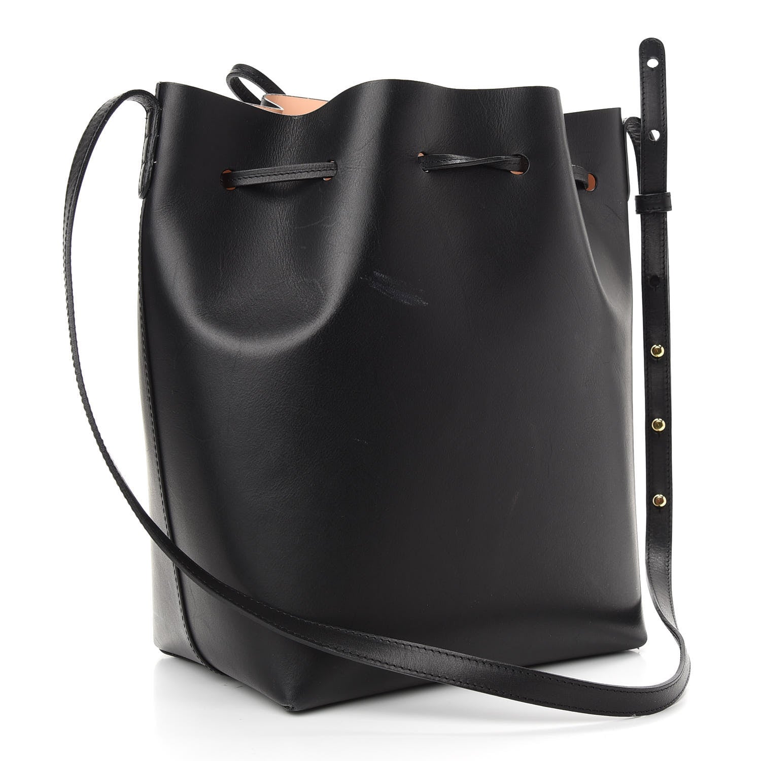 Mansur Gavriel Vegetable Tanned Calfskin Bucket Bag Black Ballerina 3 of 12