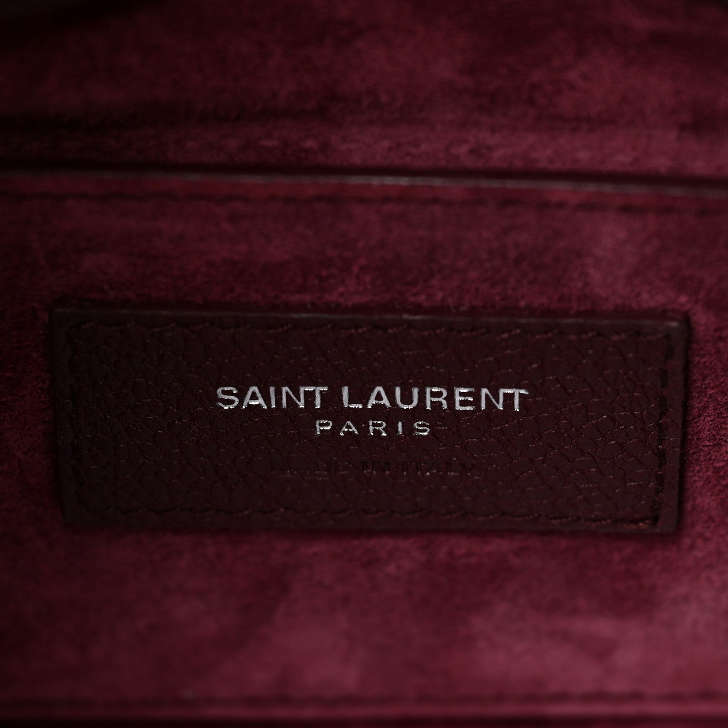 Saint Laurent Calfskin Monogram Medium Sunset Satchel Rouge Legion 7 of 15