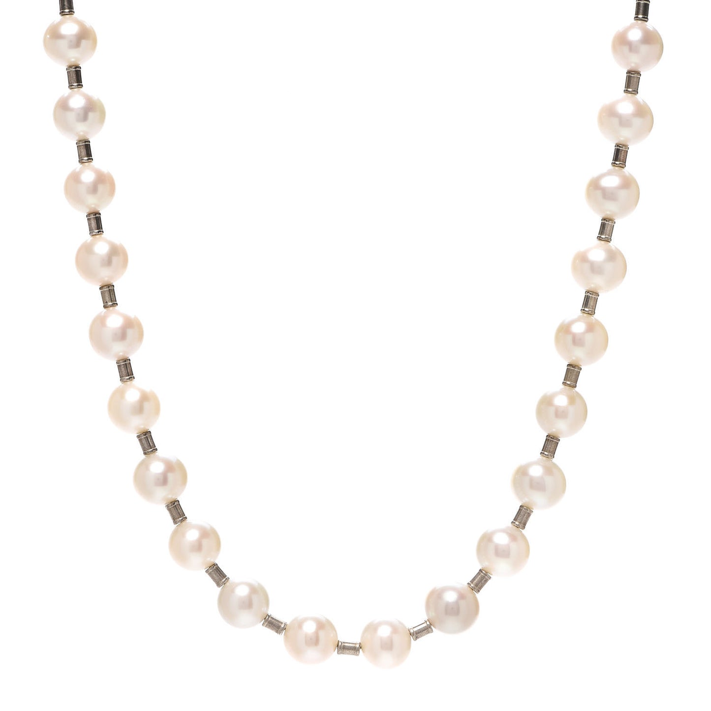 Sterling Silver Pearl 9-10mm Hardwear Necklace