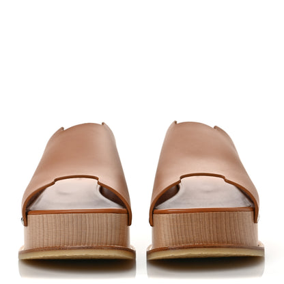 Hermes Calfskin Ellipse Mules 39 Marron Glaise 2 of 9