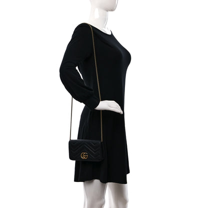 Gucci Calfskin Matelasse GG Marmont Mini Bag Black 2 of 10