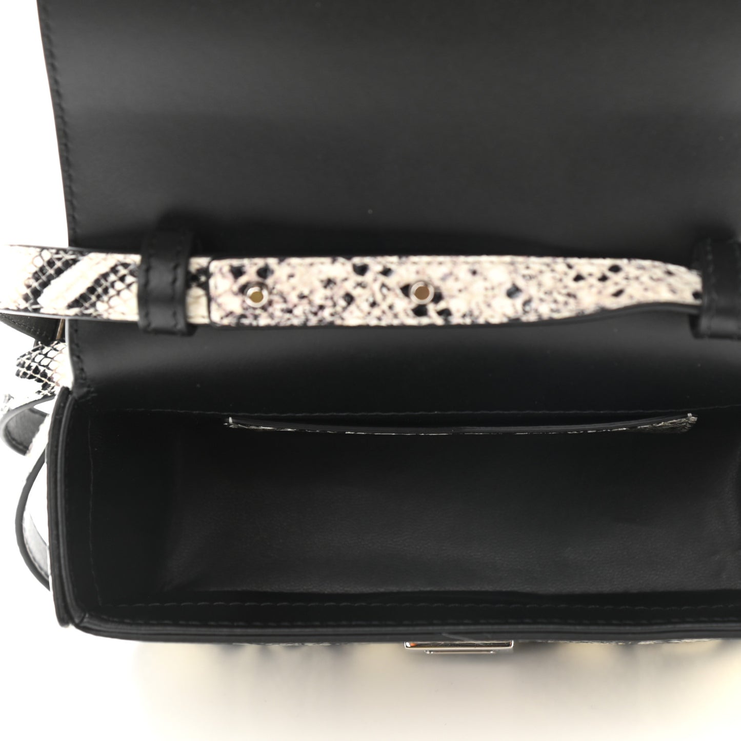 Calfskin Snake Embossed Small 4G Crossbody Black White