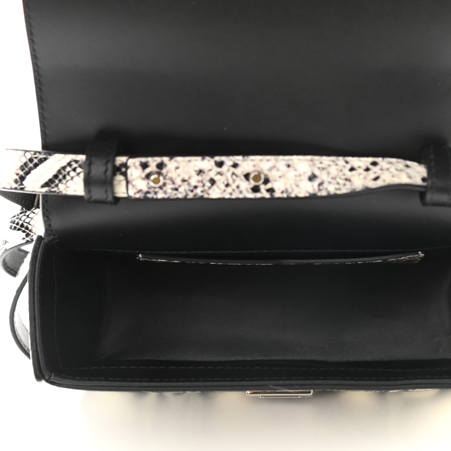 Givenchy Calfskin Snake Embossed Small 4G Crossbody Black White 5 of 10
