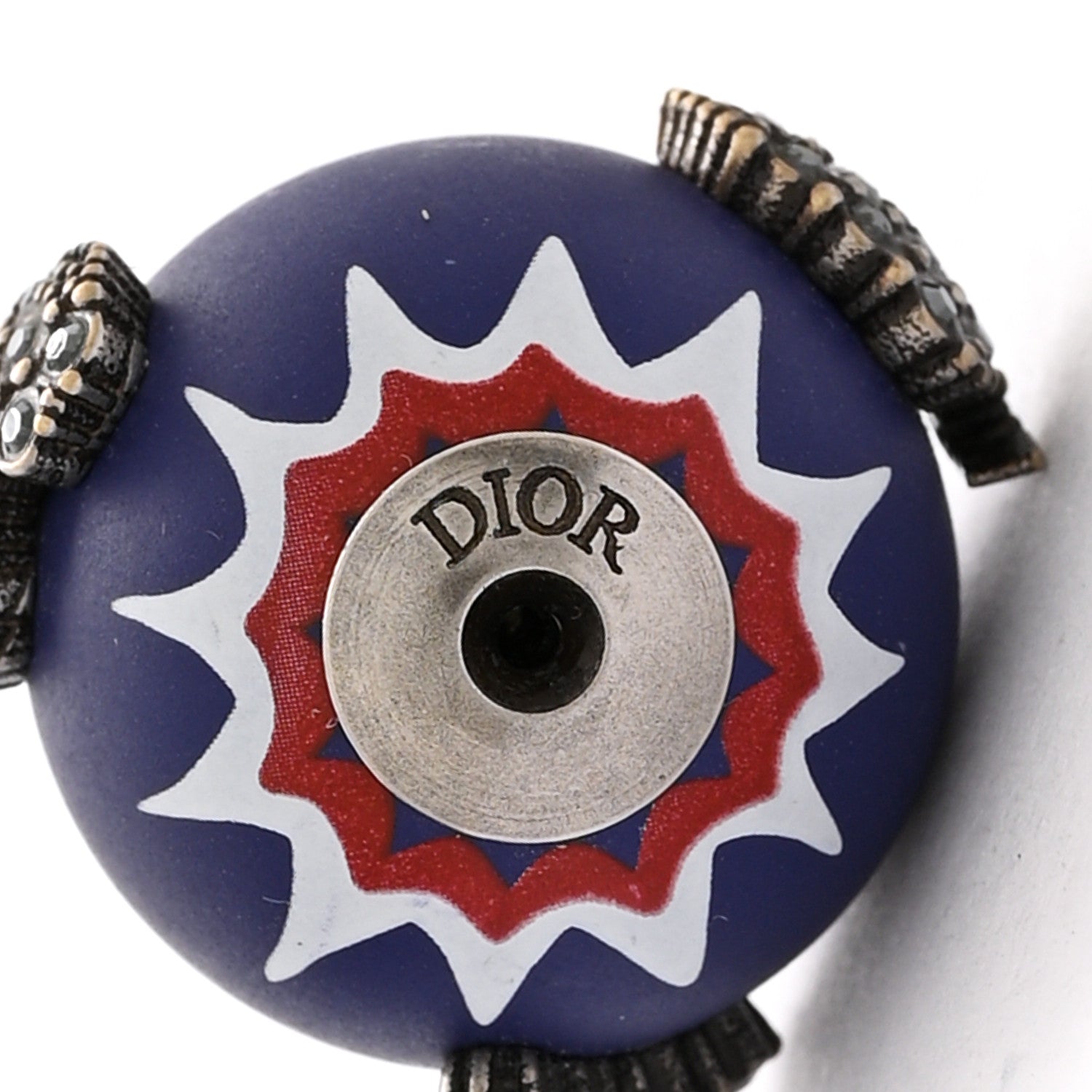 Christian Dior Crystal Mise En Dior Tribal Earrings Matte Blue 4 of 4