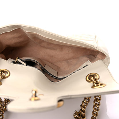 Gucci Calfskin Matelasse Small GG Marmont Shoulder Bag White 5 of 19