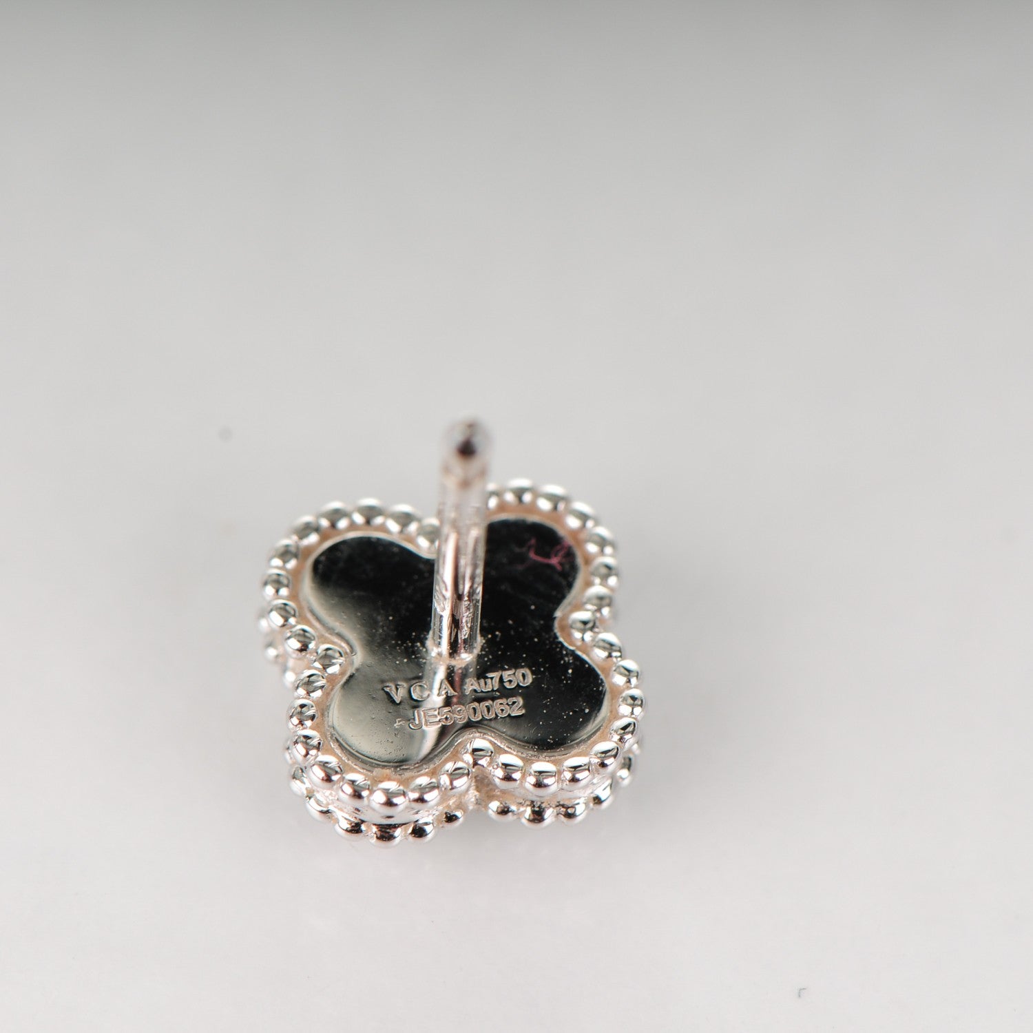 Van Cleef & Arpels 18K White Gold Mother of Pearl Sweet Alhambra Earrings 4 of 7