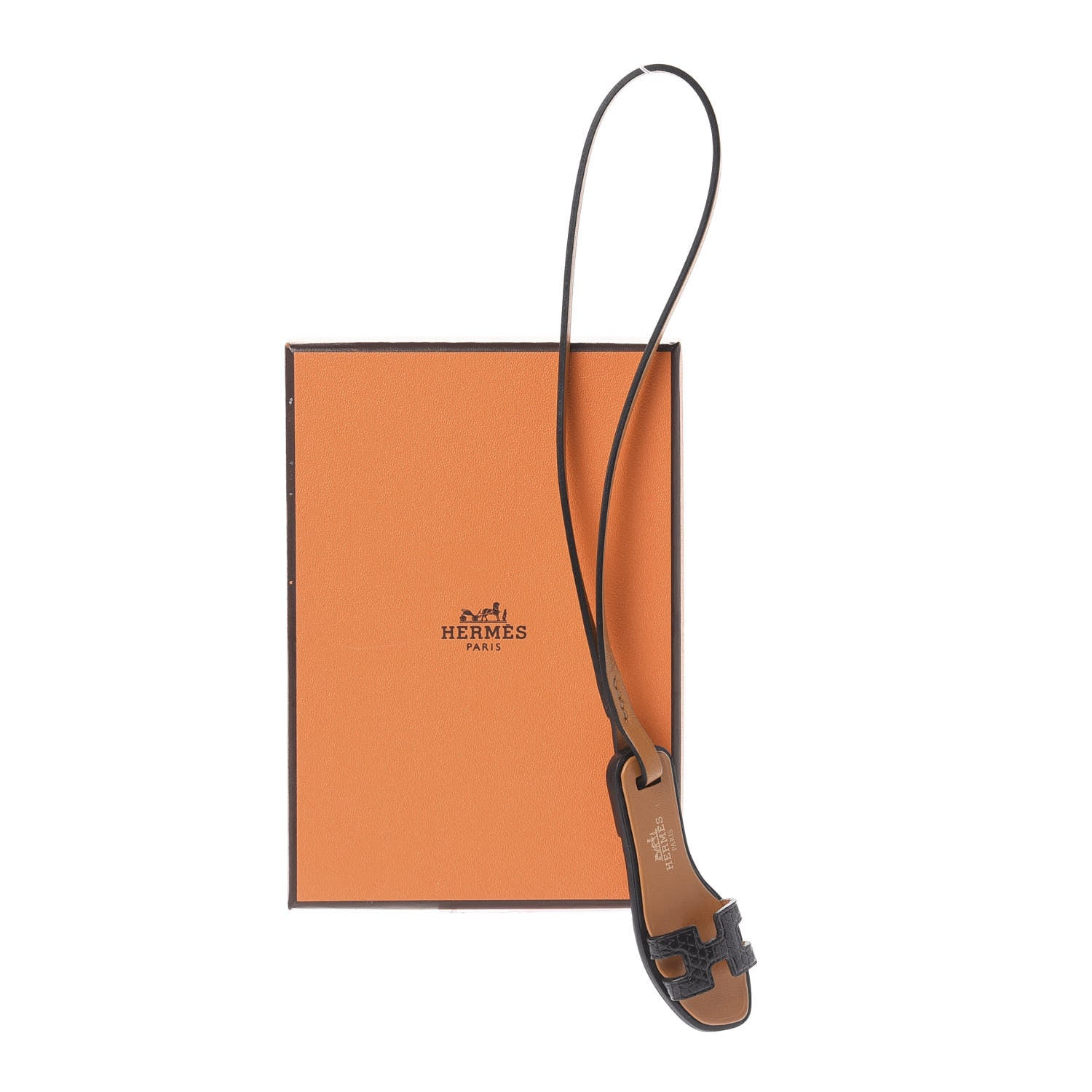 Hermes Lizard Butler Calfskin Hunter Oran Nano Bag Charm Black 5 of 5
