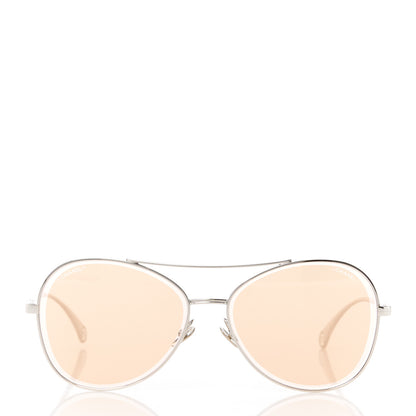 Chanel Metal Pilot Sunglasses 4260 Silver 2 of 8