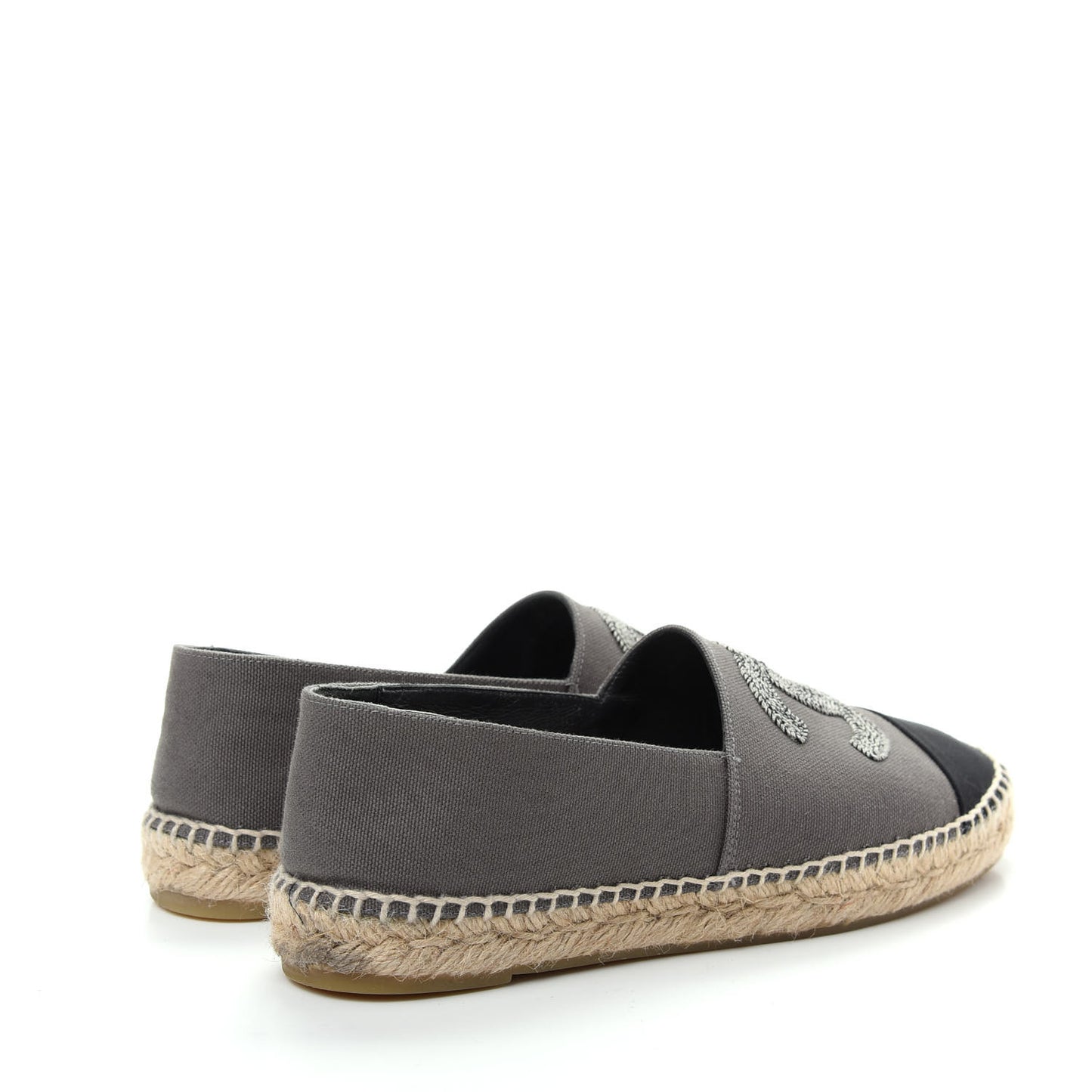 Canvas Grosgrain CC Espadrilles 40 Grey