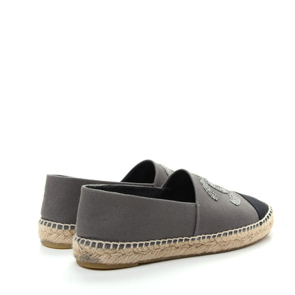Chanel Canvas Grosgrain CC Espadrilles 40 Grey 4 of 10
