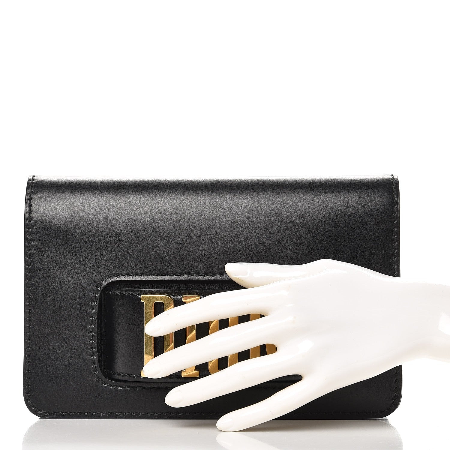 Christian Dior Smooth Calfskin Dio(r)evolution Flap Clutch Black 2 of 7