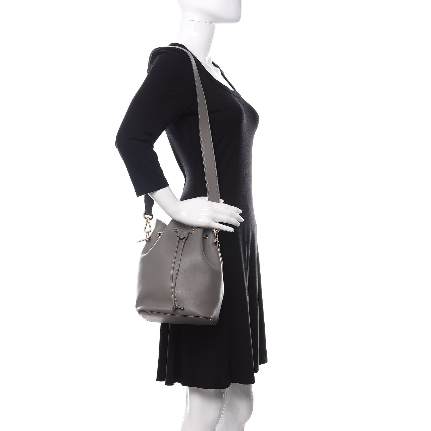 Fendi Vitello Grace Matte F is Fendi Grande Mon Tresor Bucket Bag Argilla 2 of 9