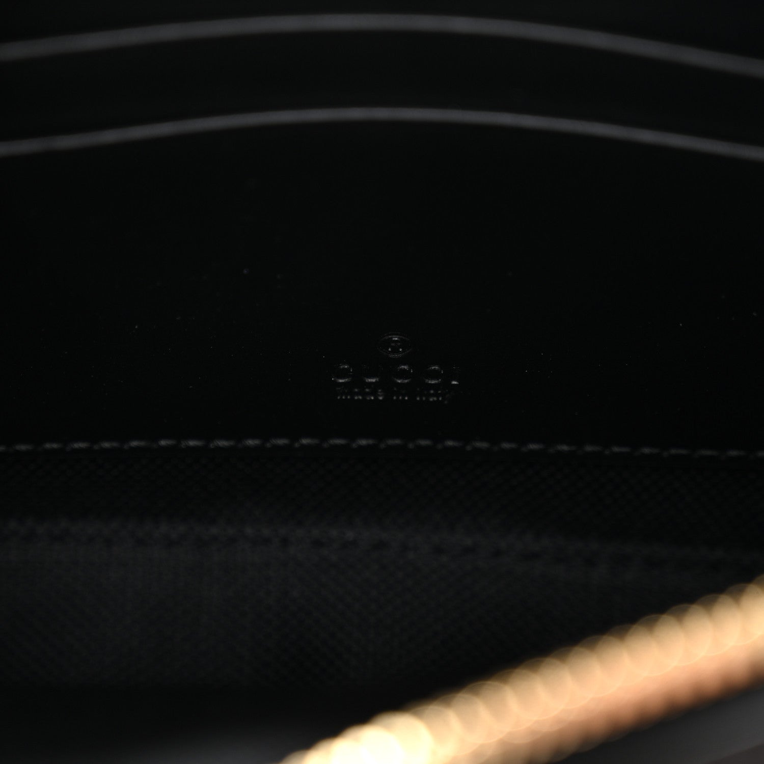 Gucci Calfskin GG Super Mini Debossed Chain Wallet Black 6 of 10