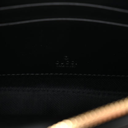 Gucci Calfskin GG Super Mini Debossed Chain Wallet Black 6 of 10