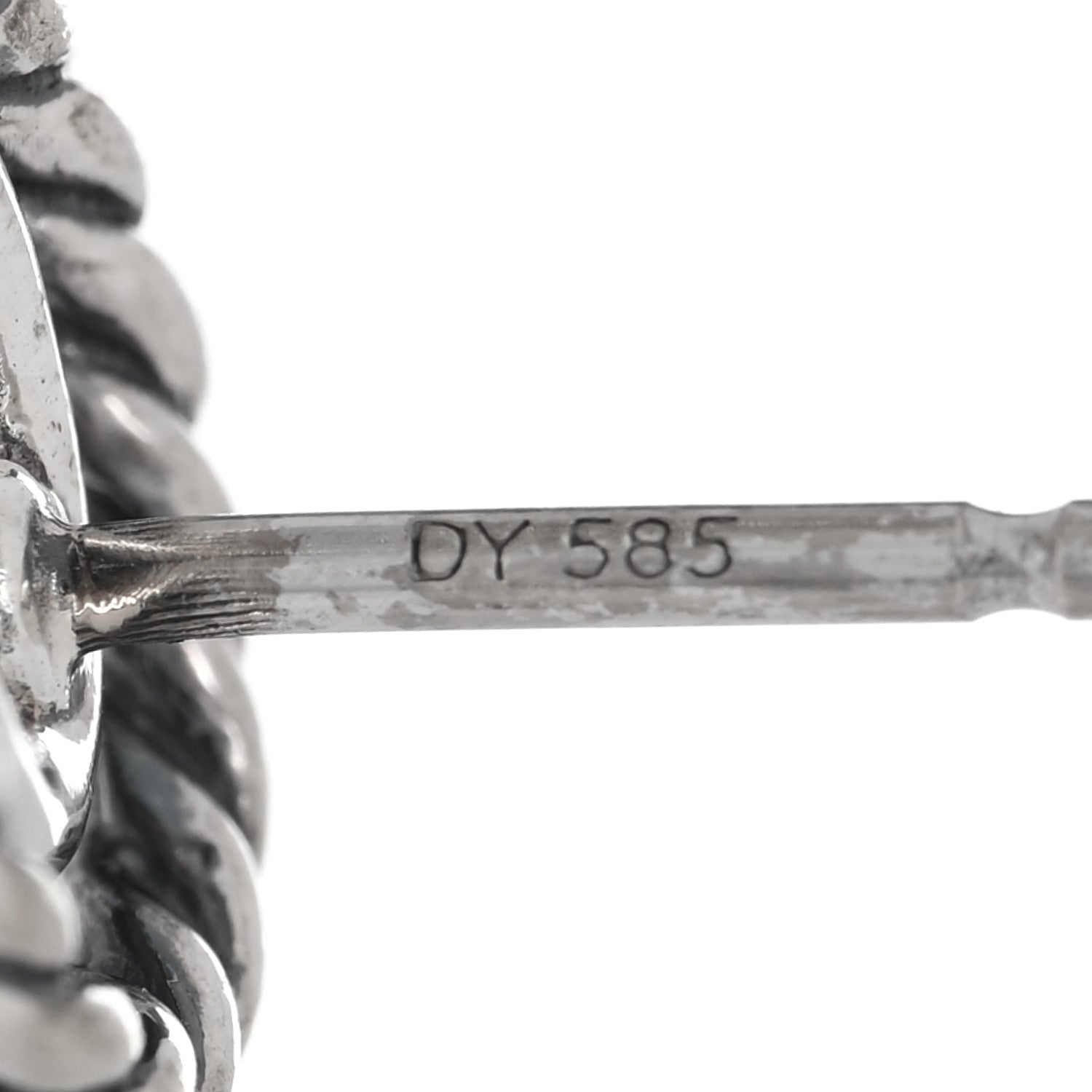 David Yurman Sterling Silver Diamond Cable Classic Teardrop Earrings 4 of 4