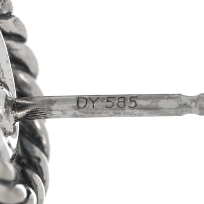 David Yurman Sterling Silver Diamond Cable Classic Teardrop Earrings 4 of 4