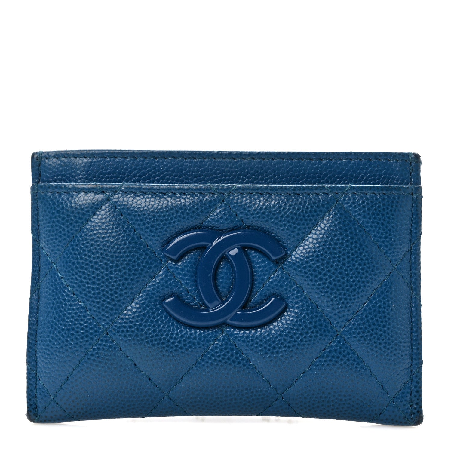 Chanel Caviar Quilted My Everything Card Holder Blue 1 of 13