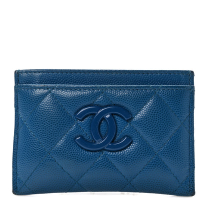 Chanel Caviar Quilted My Everything Card Holder Blue 1 of 13