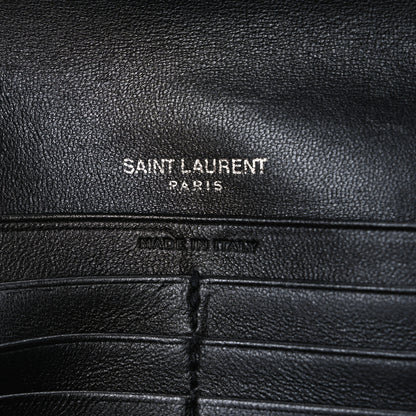 Saint Laurent Lambskin Y Quilted Monogram Large Loulou Flap Wallet Black 6 of 7