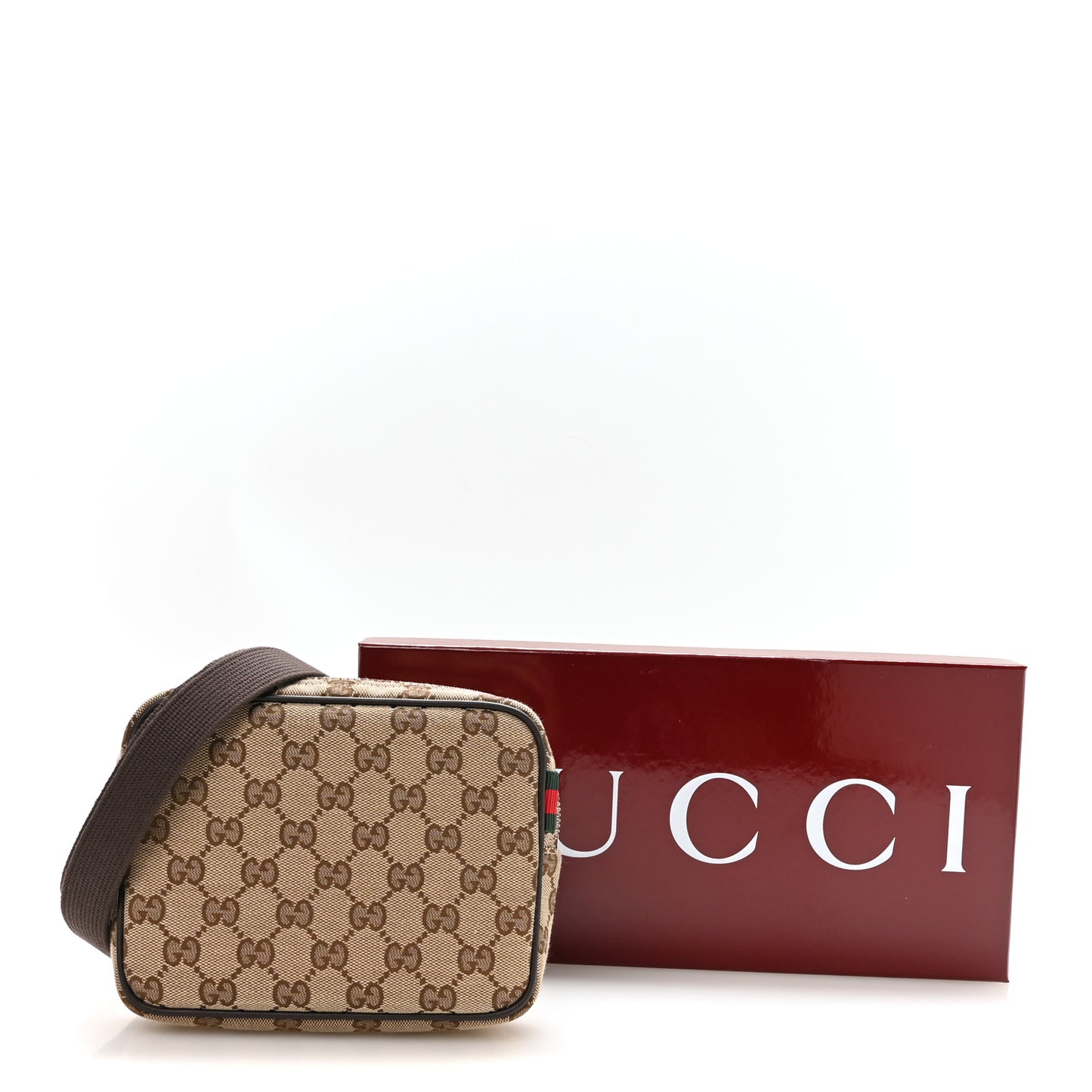 GG Supreme Monogram Calfskin Mini Crossbody Bag Beige Ebony New Acero