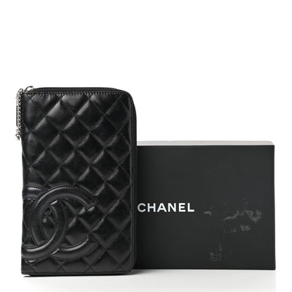 Chanel Calfskin Quilted Cambon Zip Around Organizer Wallet Black 8 of 8