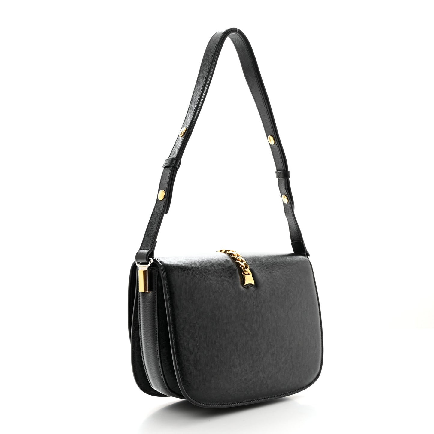 Azalea Calfskin Small Sylvie 1969 Flap Messenger Bag Black