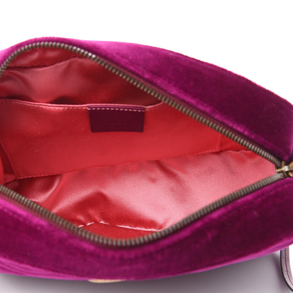 Gucci Velvet Matelasse Small GG Marmont Chain Shoulder Bag Fuchsia Violet Cyclamen 5 of 9