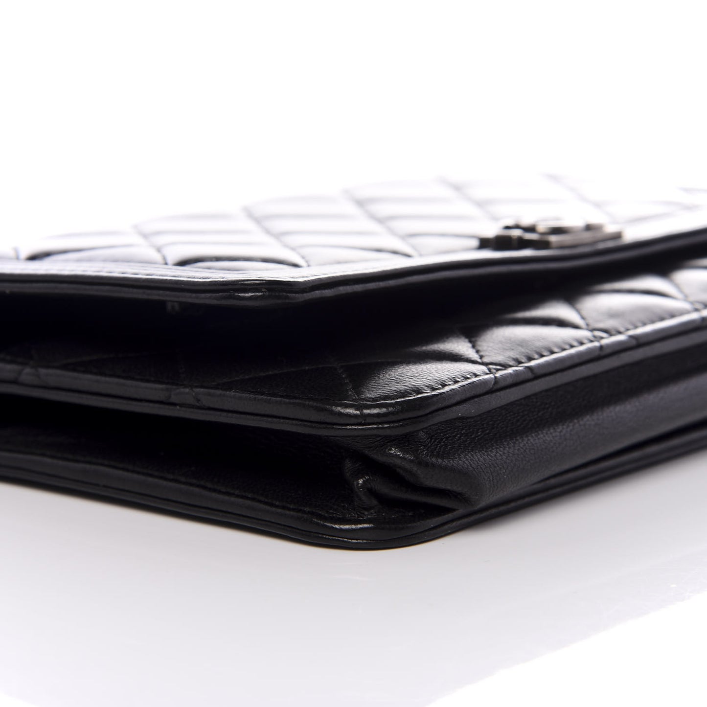Lambskin Quilted Boy Wallet On Chain WOC Black