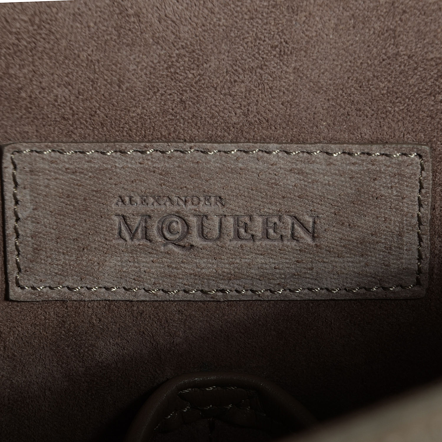 Alexander McQueen Embossed Leather Suede Large Heroine Tan 6 of 8