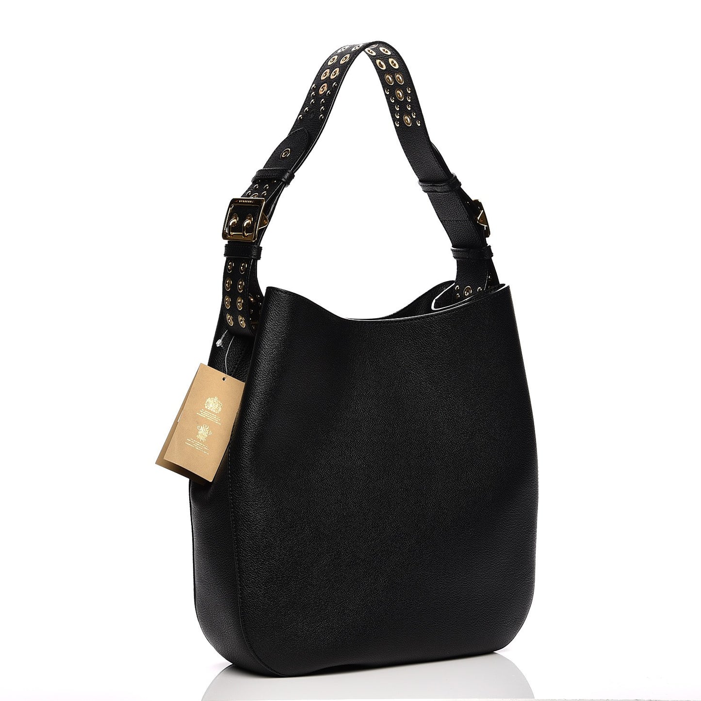 Grainy Calfskin Small Elmstone Hobo Black