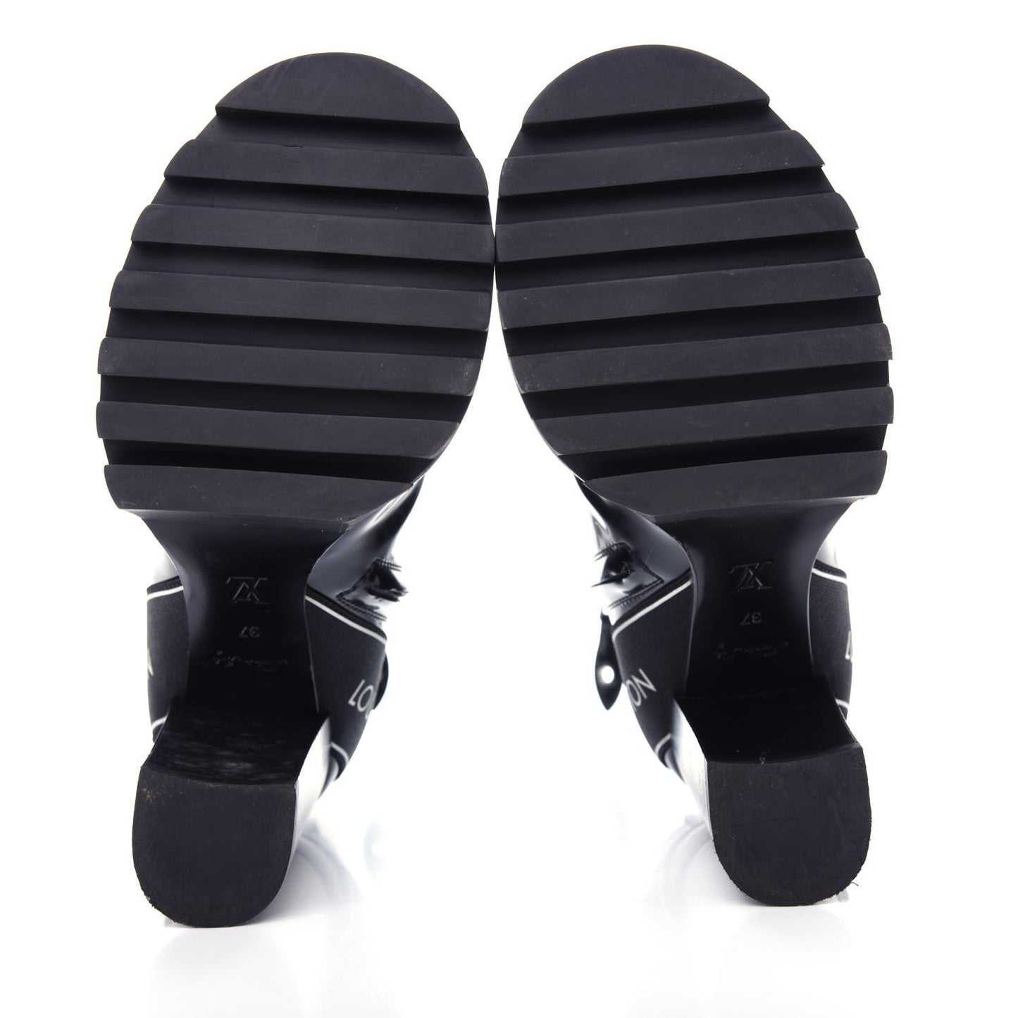 Glazed Calfskin Star Trail Ankle Boots 37 Black
