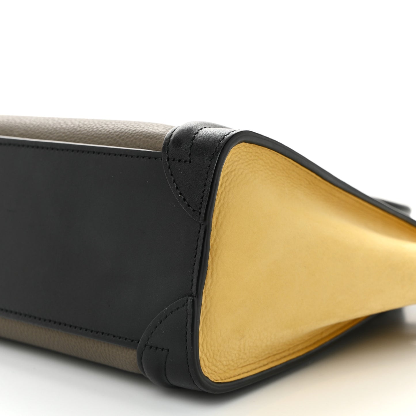 Smooth Drummed Calfskin Tri-Color Nano Luggage Amber