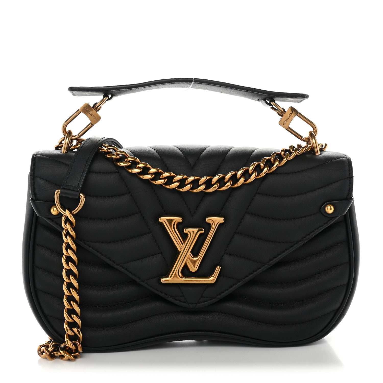 Louis Vuitton Calfskin New Wave Chain MM Black 1 of 11