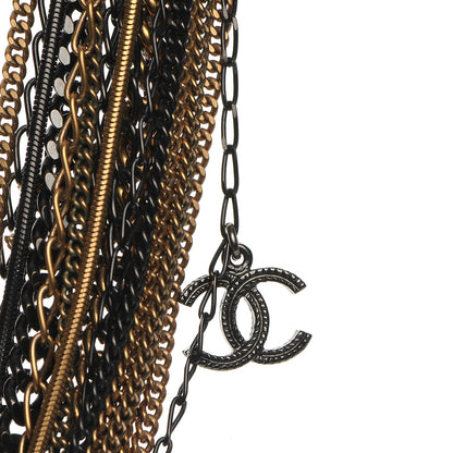 Chanel Ruthenium CC Multi Strand Chain Necklace Gold 4 of 6