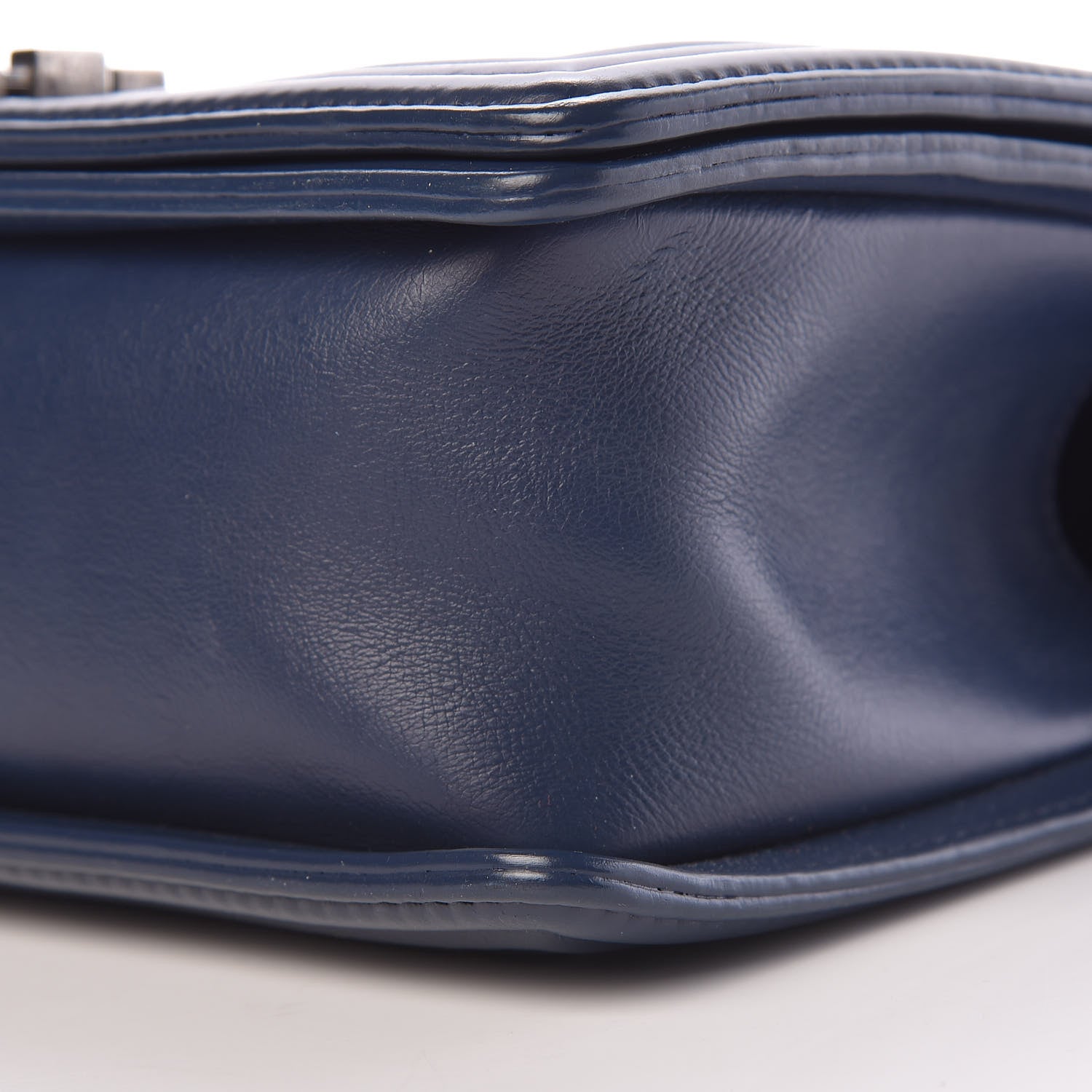 Chanel Calfskin Double Stitch Medium Boy Flap Navy Blue 10 of 14