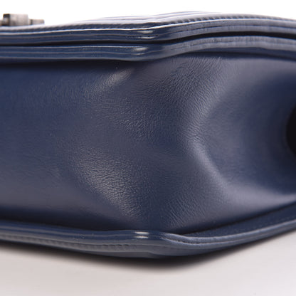 Chanel Calfskin Double Stitch Medium Boy Flap Navy Blue 10 of 14