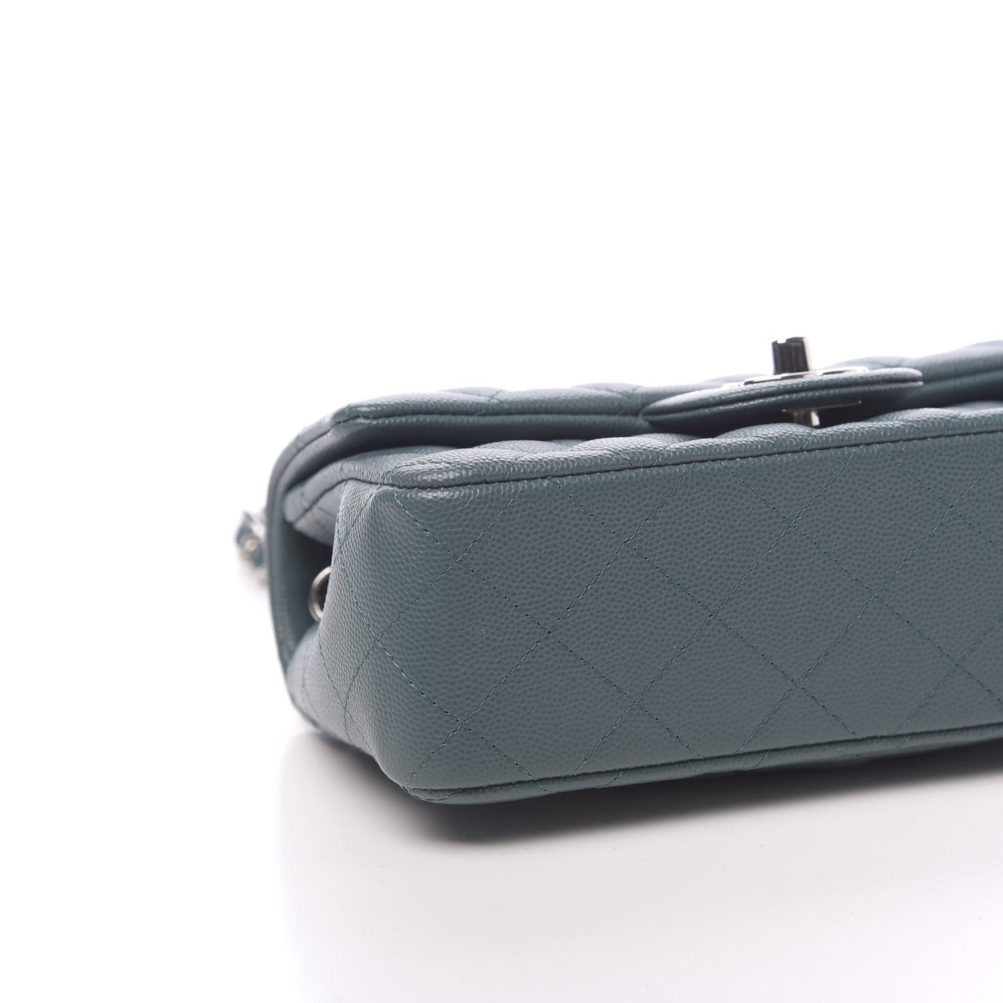 Caviar Quilted Mini Rectangular Flap Dark Green